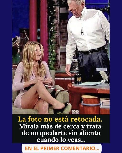 El detalle en la foto con David Letterman que incomodó a Jennifer Aniston.