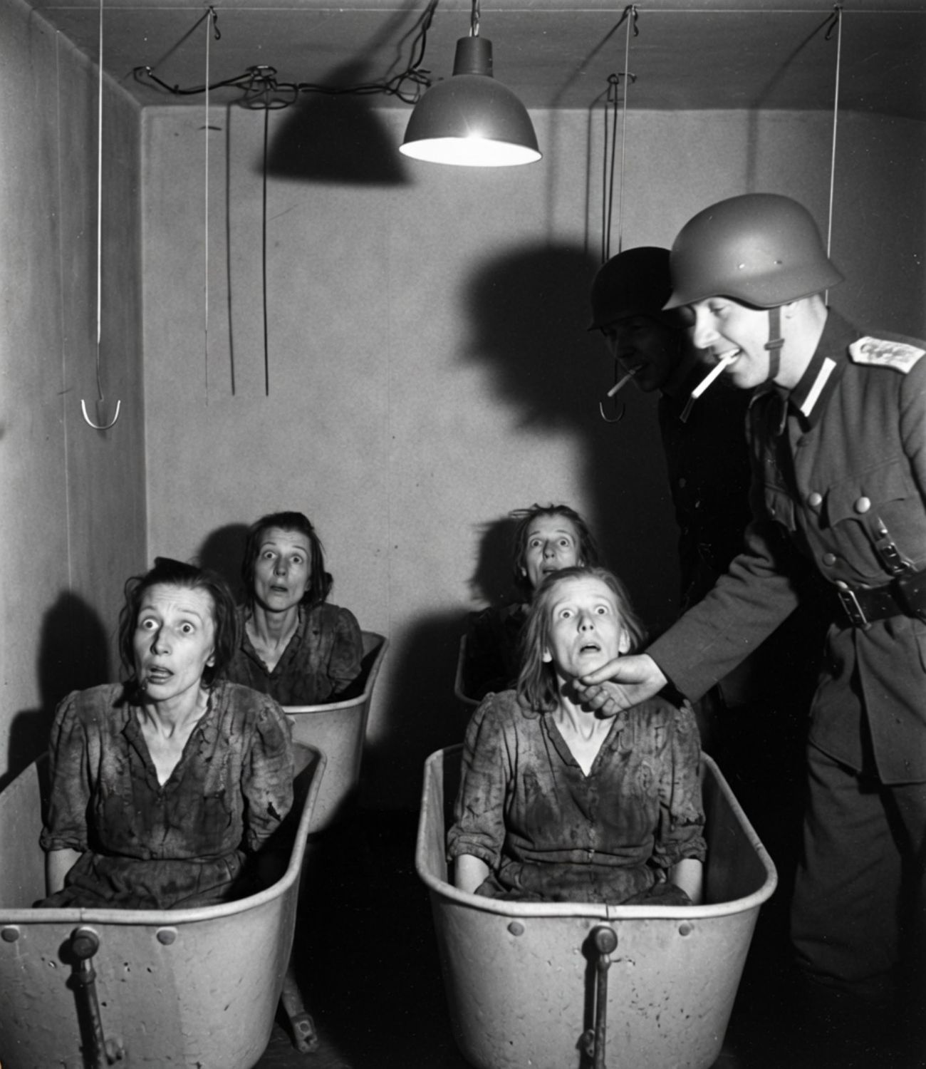 El destino espantoso de las prisioneras demasiado débiles para caminar a manos de los soldados.
