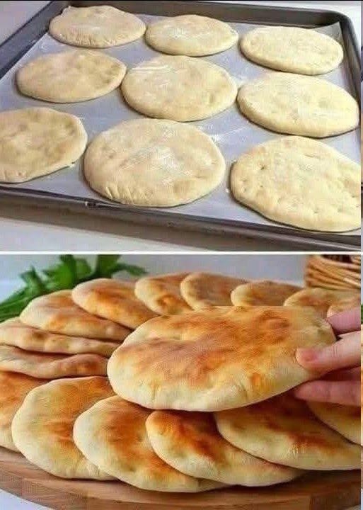 Pan plano casero suave estilo pita cocinado en sartén